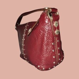 MICHAEL KORS ASTOR CRANBERRY  CRINKLED PURSE/MINI BAG